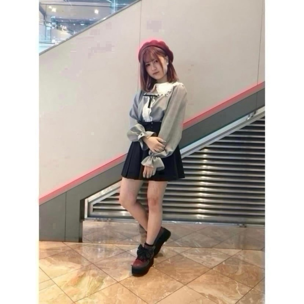 Ank Rouge Ladder Lace Round Collar blouse